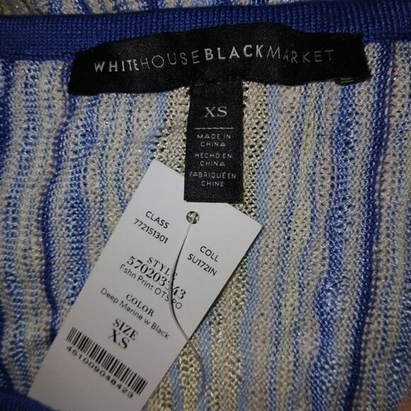 White House Black Market Blue Off the Shoulder Top - Picture 6 of 7